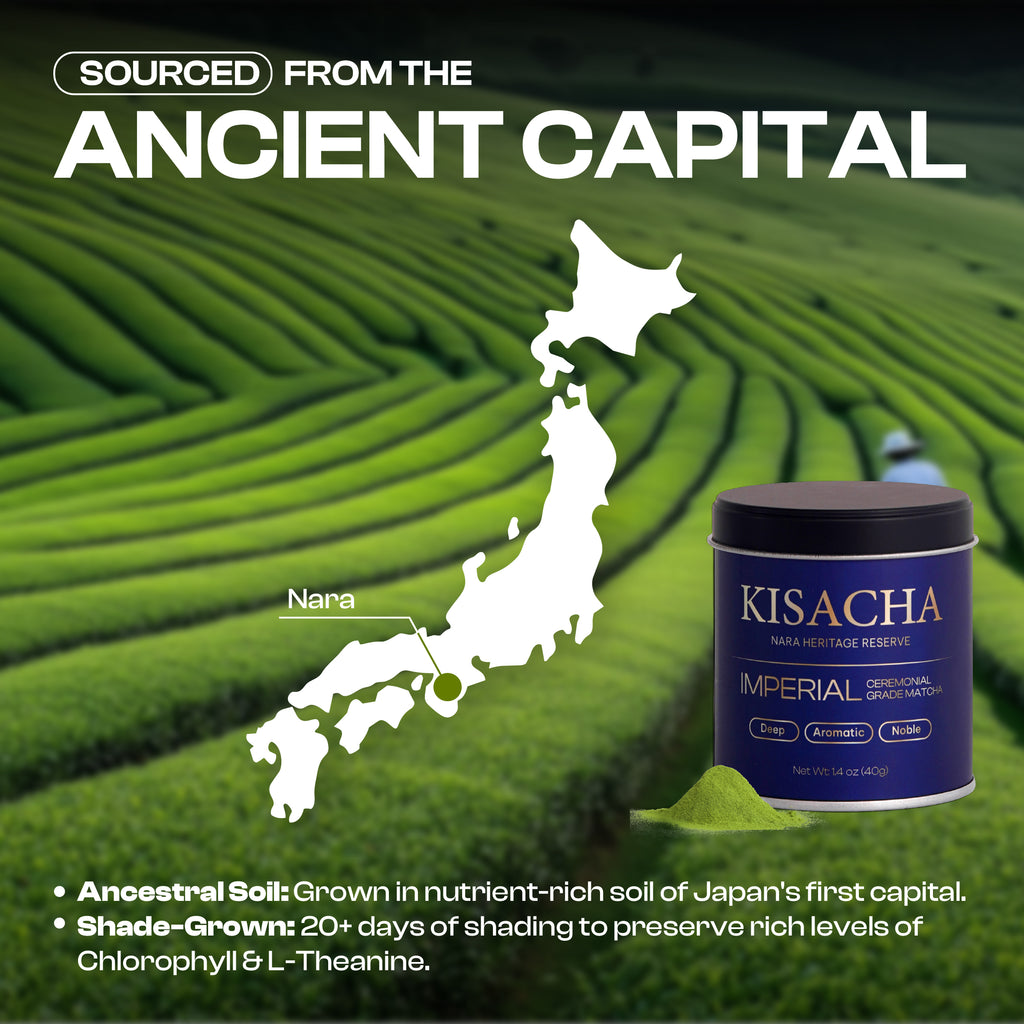 KISACHA Imperial Grade Matcha - Authentic Japanese First Harvest Ceremonial Grade Matcha Green Tea Powder from Nara, Japan (40g / 1.41oz)